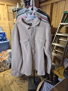 LAZER Women's Beige Utility Shirt Jacket Bin 42